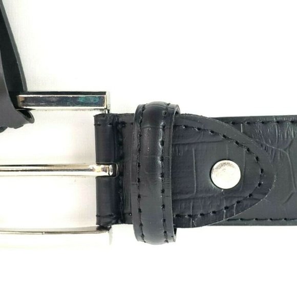 Men's Leather 1.25" Non Reversible Belt Black Croc - Picture 9 of 9
